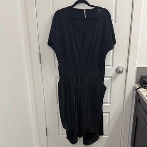 Free People Black Midi Dress Drawstring Size Medium
